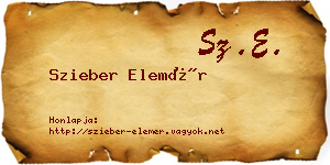 Szieber Elemér névjegykártya